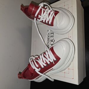 Red and White Sneakers